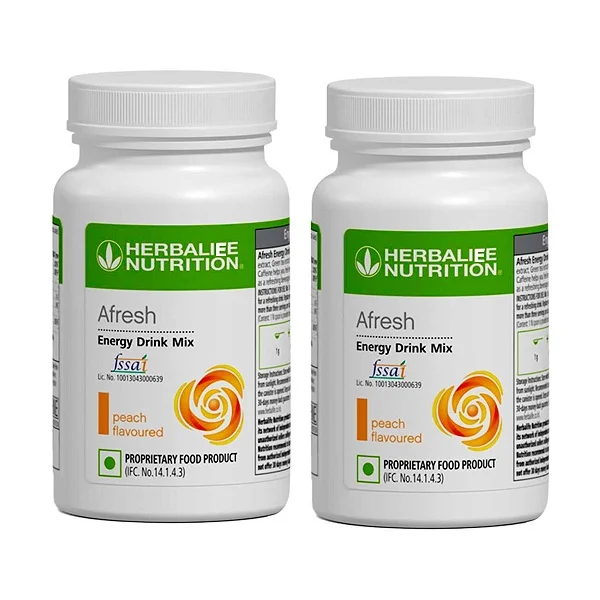 Peach2 Herbalife Peach Afresh Energy Drink Mix 50 gms 2 Pcs – Herbalife Products - Image 1